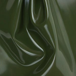 Olive Latex Material Dark Green Fabric Shiny Vinyl Glossy Rubber Stretch Nylon Metre for Sewing Clothes Clothing Buy Cut to Size