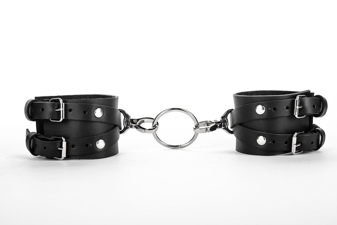 Black Leather Handcuffs Bdsm Leather Cuffs Leather Restraint - Etsy