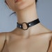 Leather choker o ring choker leather metal jewelry bdsm collars minimalist choker bdsm leather collar leather metal accessory neck strap 