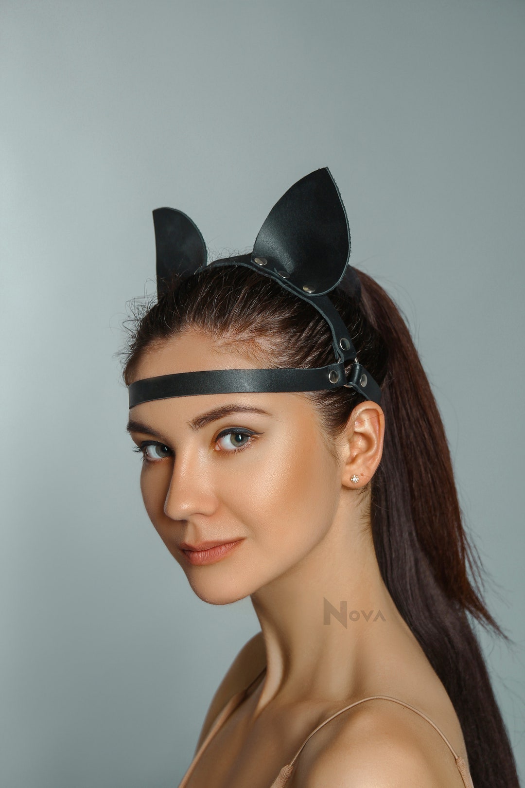 Black Cat Ears Leather Cat Ears Cat Woman Ears Exclusive Etsy