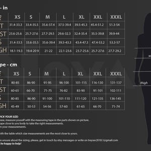 a women's size guide for a dress