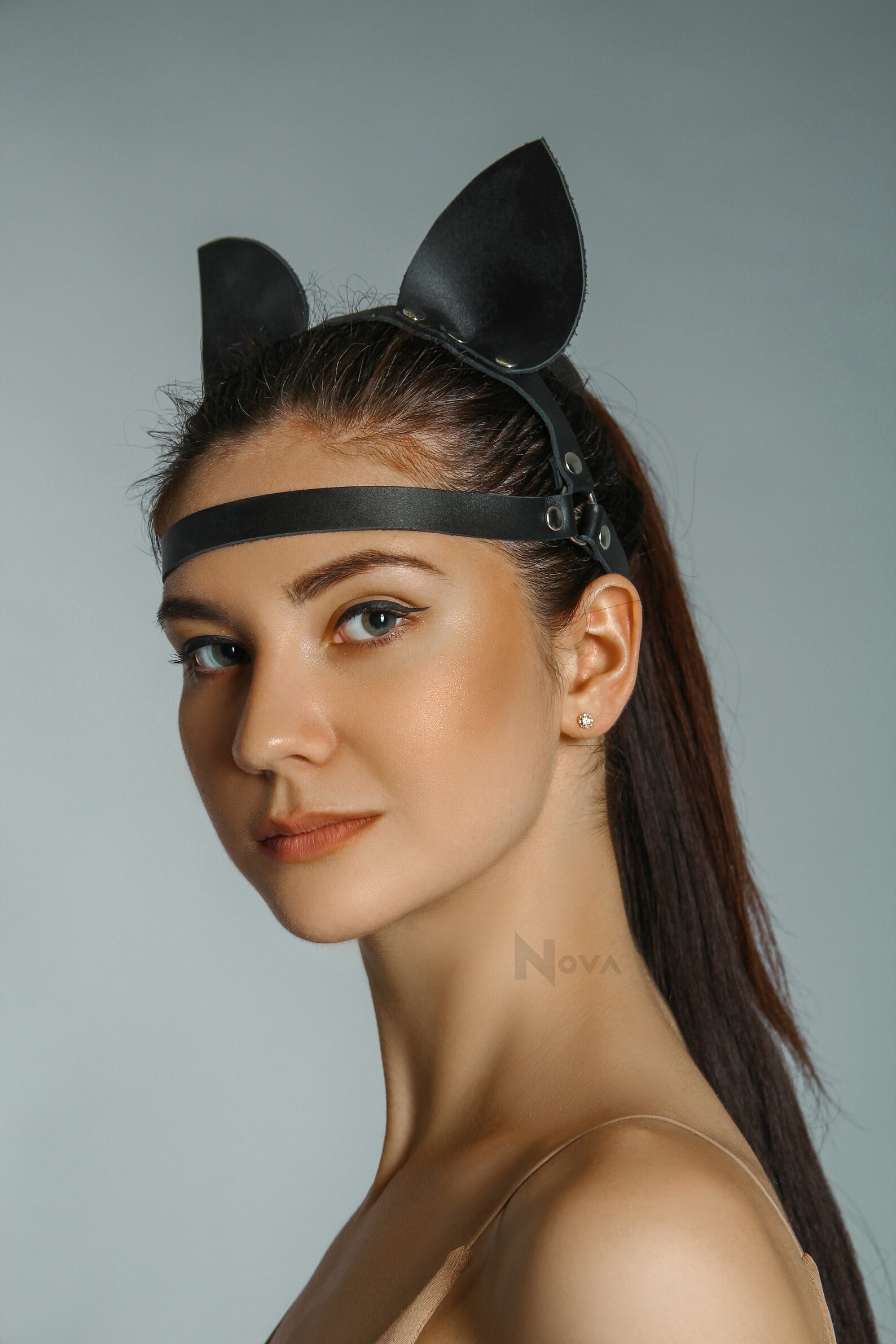 Black Cat Ears Leather Cat Ears Cat Woman Ears Exclusive Etsy
