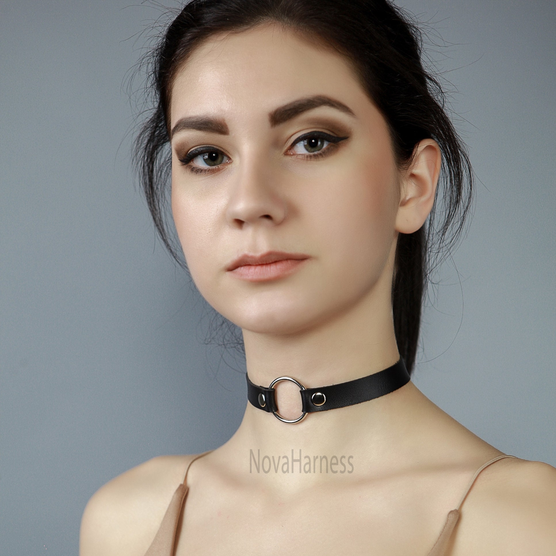 O Ring Choker Designer Leather Choker Leather Chokers for Etsy