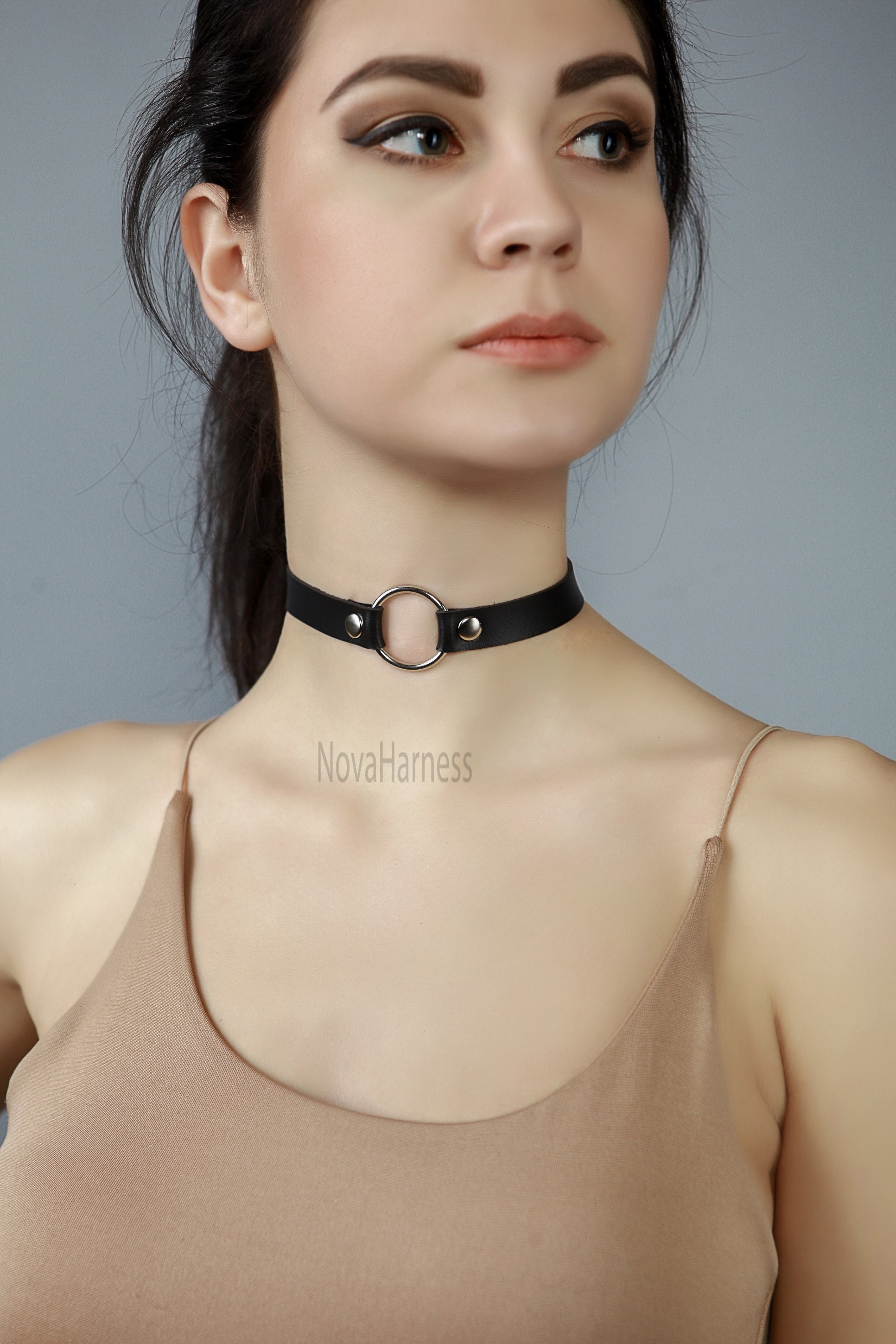 O Ring Choker Designer Leather Choker Leather Chokers for Etsy