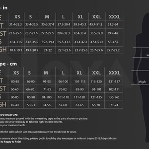 a women's size guide for a dress