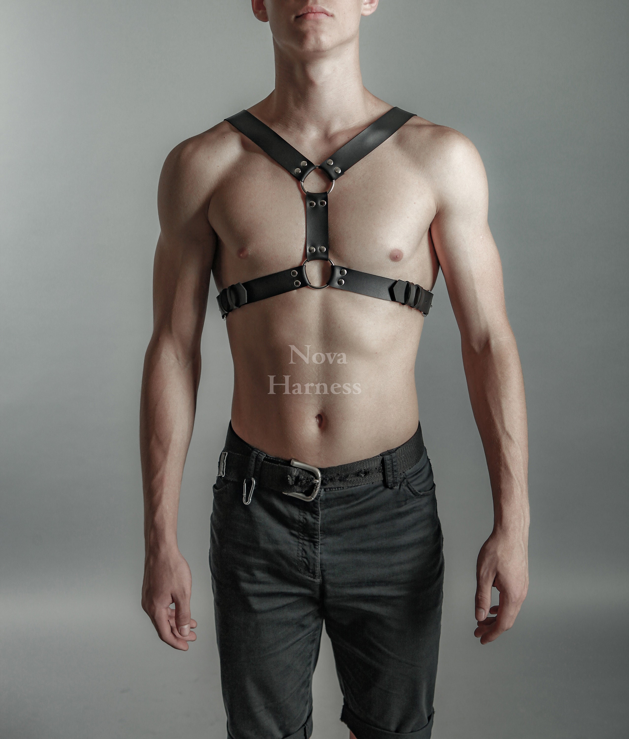 CUSTOM Chest harness men mens body harness mens leather Etsy