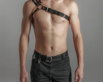 Burning Man Triple Male Harness Cage Chest One Shoulder Top Steampunk Bra Festival Accessories Cyberpunk Costume Viking Outfit for Men Body