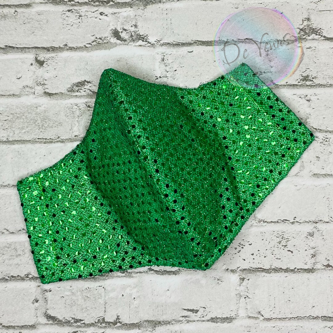 Shiny Mask Green Sequins Face Mask Glitter Mask Sequins Mask Bling Face