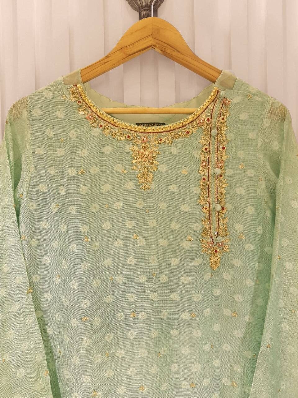agha noor green dress Emerald Noorez main image 0