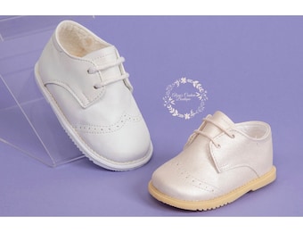Baby Boys Baptism Shoes White Christening shoes, Baby Boy Shoes, White Shoes, Mi Bautizo Zapatos de Niño,