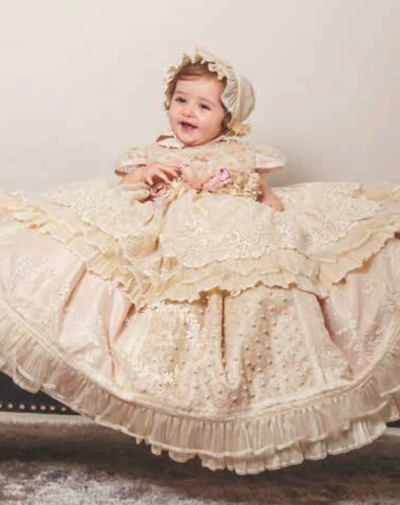white christmas dresses Baptism Dresses Baby Girl Lace Cozy Princess Dress Toddler White Flower Girl Birthday Party Dress, White / 2-3 Years (100cm)
