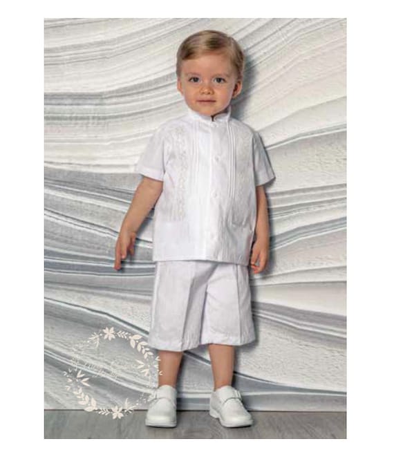 Guayabera Outift Boys Beach Outfit Shorts and Suspenders and