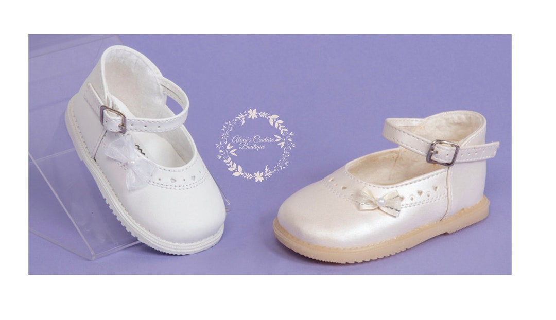 Baby Girl's Baptism Shoes With Rhinestone/zapato De Bautizo Para Nina