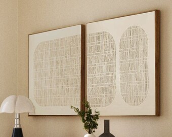 Large Beige Textured Painting, Minimalist Wabi Sabi Wall Art