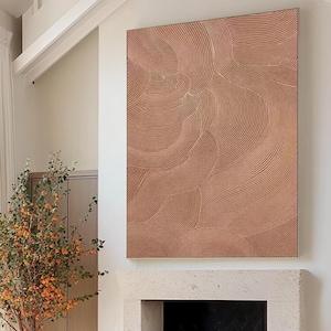 Pittura strutturata 3D Pittura astratta in terracotta Pittura su tela in terracotta Arte murale Grande pittura astratta su tela Arte originale Arte murale Wabi-Sabi