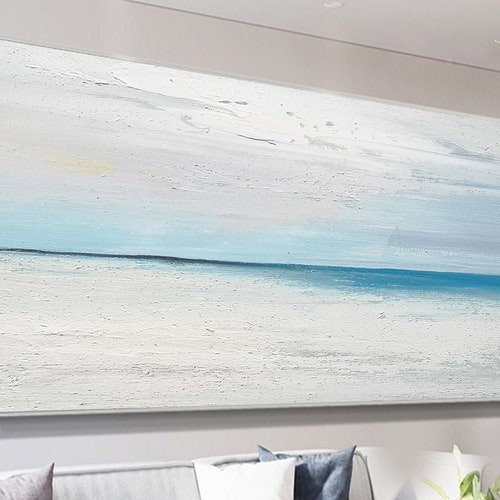 Large Ocean Abstract Painting Beach Painting Seascape Wall Art Etsy