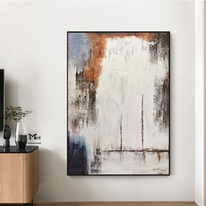 Large Minimalist Abstract Painting Beige and Rust Abstract Minimalist Painting on Canvas Textured Painting Large Abstract Art Minimalist Art image 5