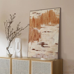 Earth Tone Abstract Painting 3D Texture Wabi Sabi Wall Art Neutral Abstract Painting Burnt Orange Painting Textured Wall Art Minimalist Art