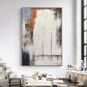 Large Minimalist Abstract Painting Beige and Rust Abstract Minimalist Painting on Canvas Textured Painting Large Abstract Art Minimalist Art image 6