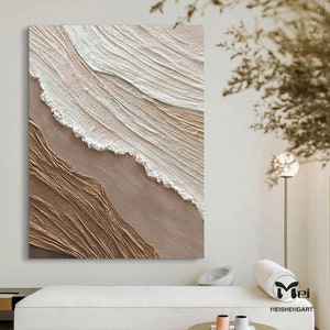 Ocean Waves Abstract Painting 3D Textured Painting Heavy Texture Painting Wabi Sabi Painting Earth Tone Waves Art Wabi-Sabi Wall Art