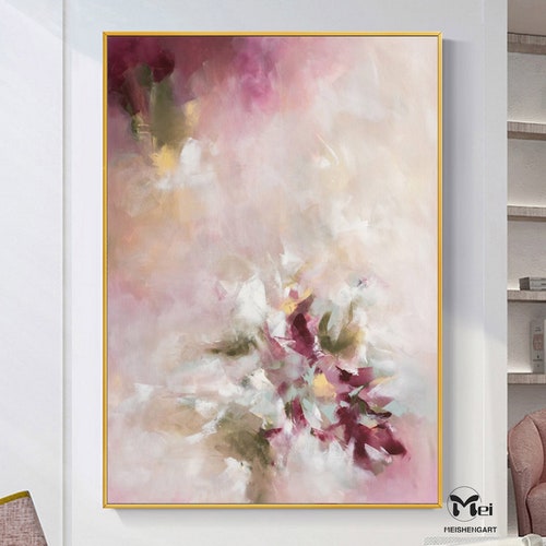 Pink Abstract Painting Pink Wall Art Original Pink Painting Etsy