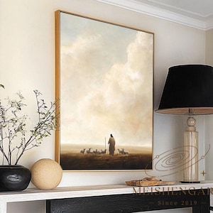 Christian Painting Inspirational Pastel Jesus Religious Art Spiritual Canvas Art Textured Wall Art Religious Gift Religious Home Decor #JD21