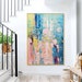 Large Abstract Painting Colorful Painting On Canvas Pink Painting Blue Painting Bright Wall Art Modern Wall Decor Pink Abstract Original Art 