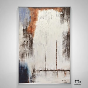 Large Minimalist Abstract Painting Beige and Rust Abstract Minimalist Painting on Canvas Textured Painting Large Abstract Art Minimalist Art image 7