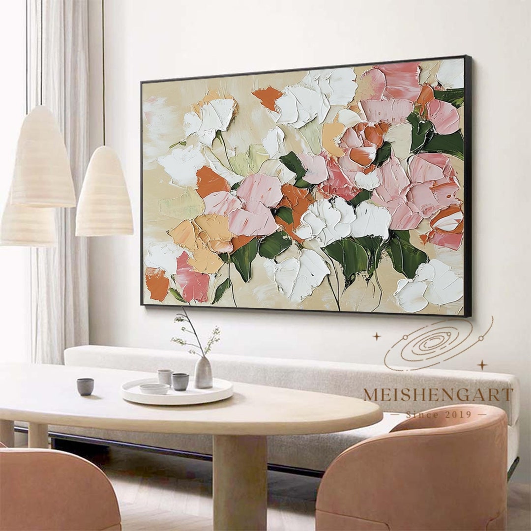 3D Floral Painting on Canvas Colorful Wall Art Large Canvas Art ...