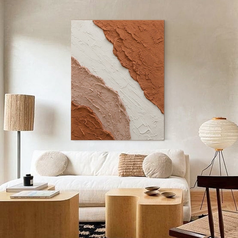 Terracotta Textured Wall Art Terracotta Abstract Art 3D Etsy