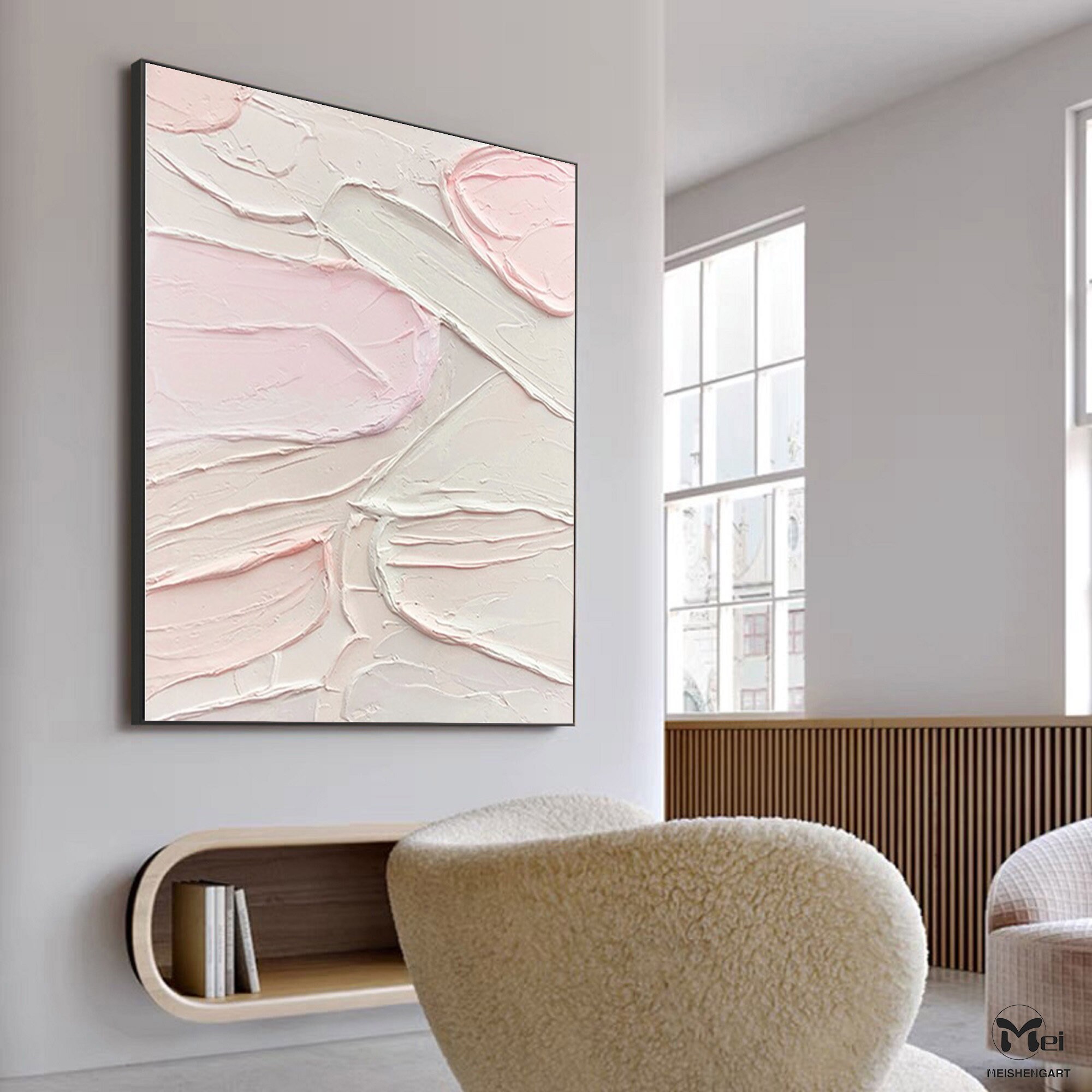 Large Pink Texture Abstract Wall Art 3D Texture Canvas Etsy