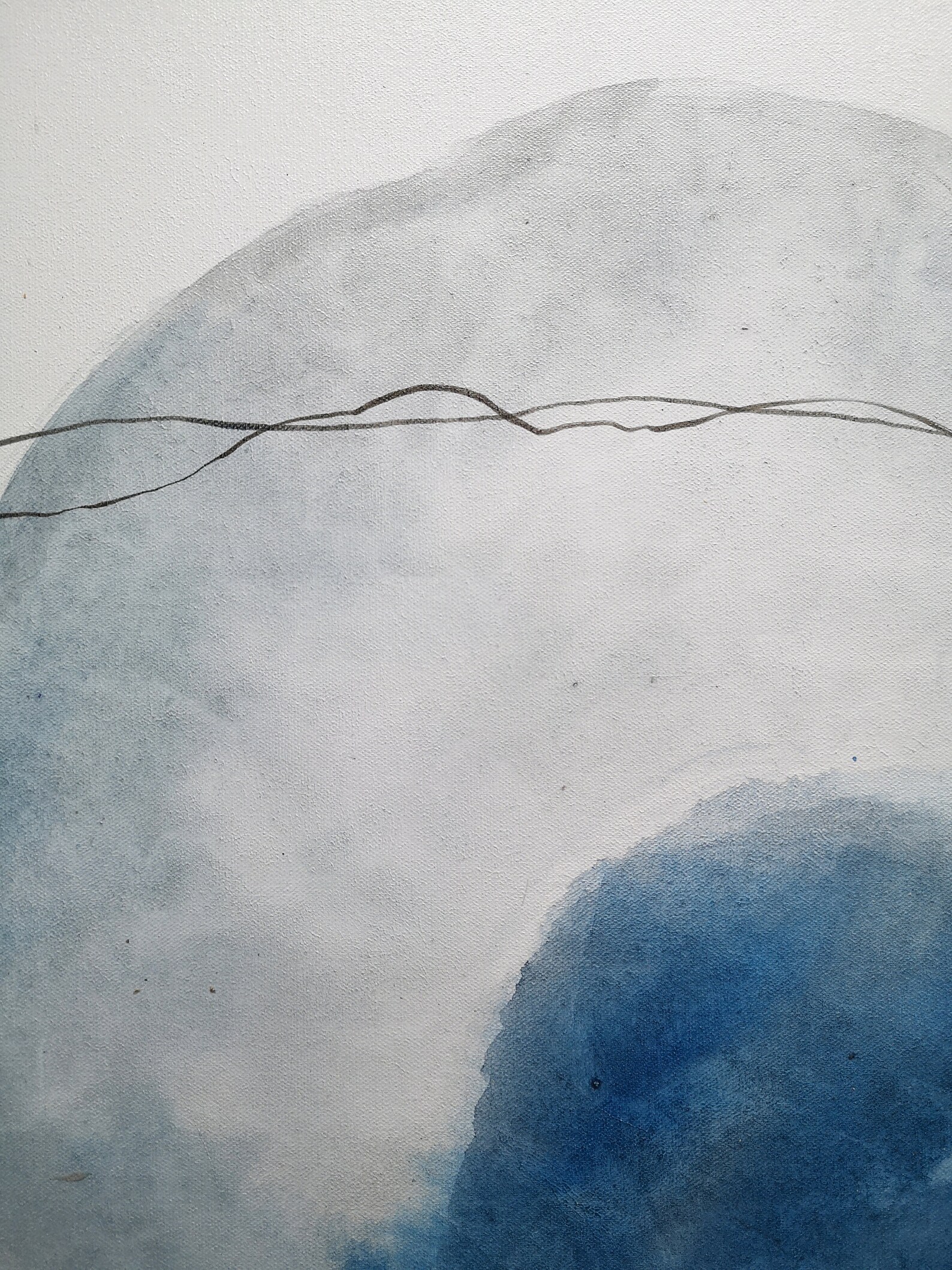 3 Piece Canvas Paintings Navy Blue Abstract Art Blue and Grey Etsy