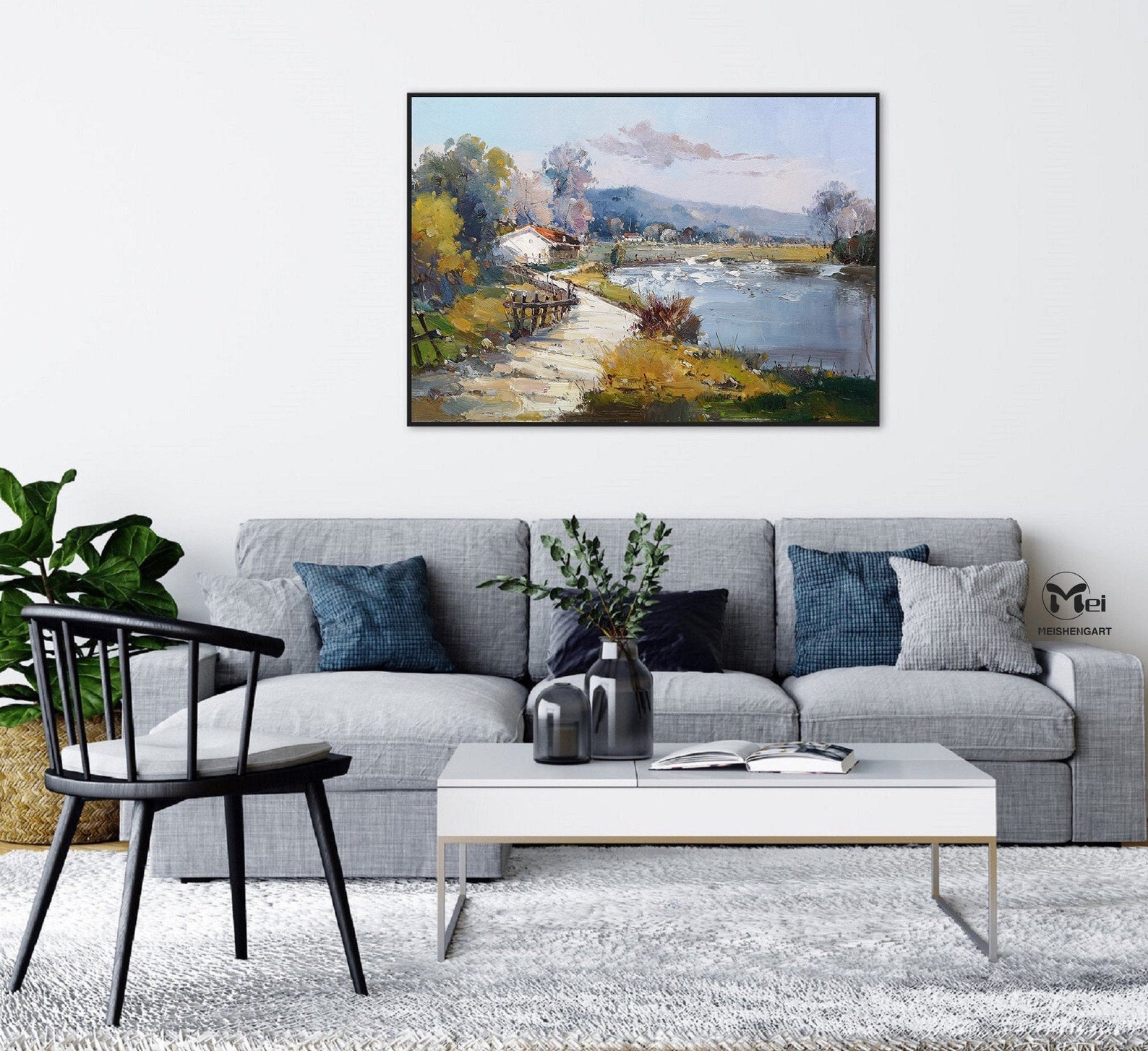 Large Landscape Painting Original Landscape Painting Winter Etsy
