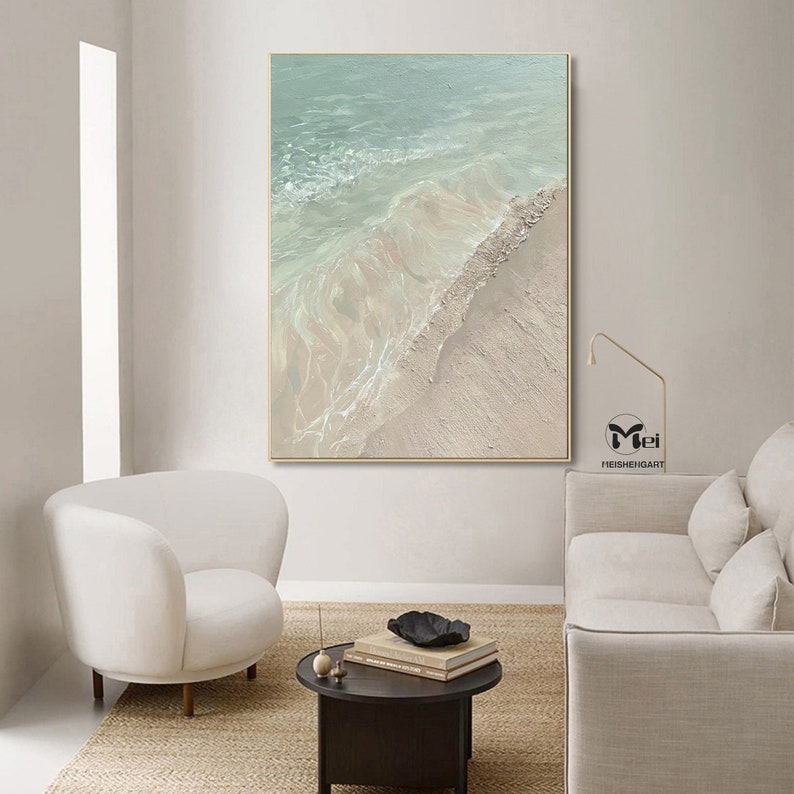 Beach Abstract Painting Art Abstract Beach Canvas Ocean Etsy