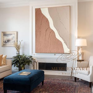 Hand-Painted Plaster Relief Art, Wabi-Sabi Texture, Minimalist Decor image 3