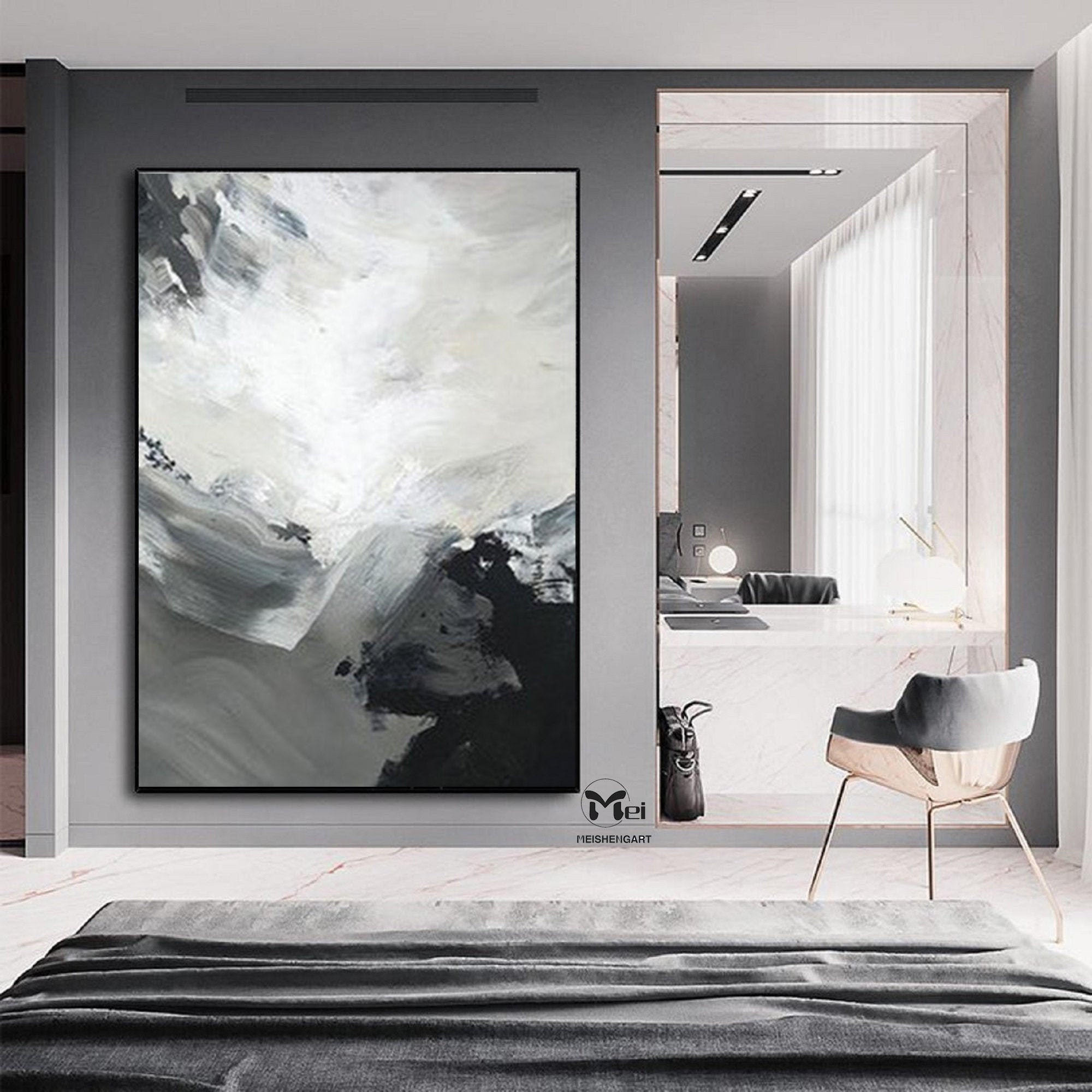 Abstract Brown Painting Brown Painting Beige Painting Large Etsy