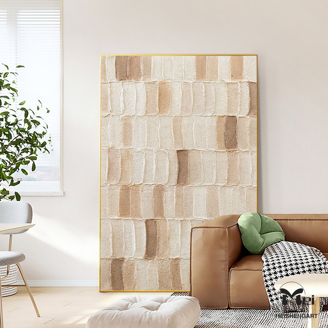 Earth Tone Texture Art Neutral Wall Art Beige Painting 3D Etsy