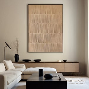 Wabi-Sabi Abstract Wall Art 3D Texture Painting Japandi Wall Art Beige Textured Painting Minimalist Abstract Painting on Canvas image 4