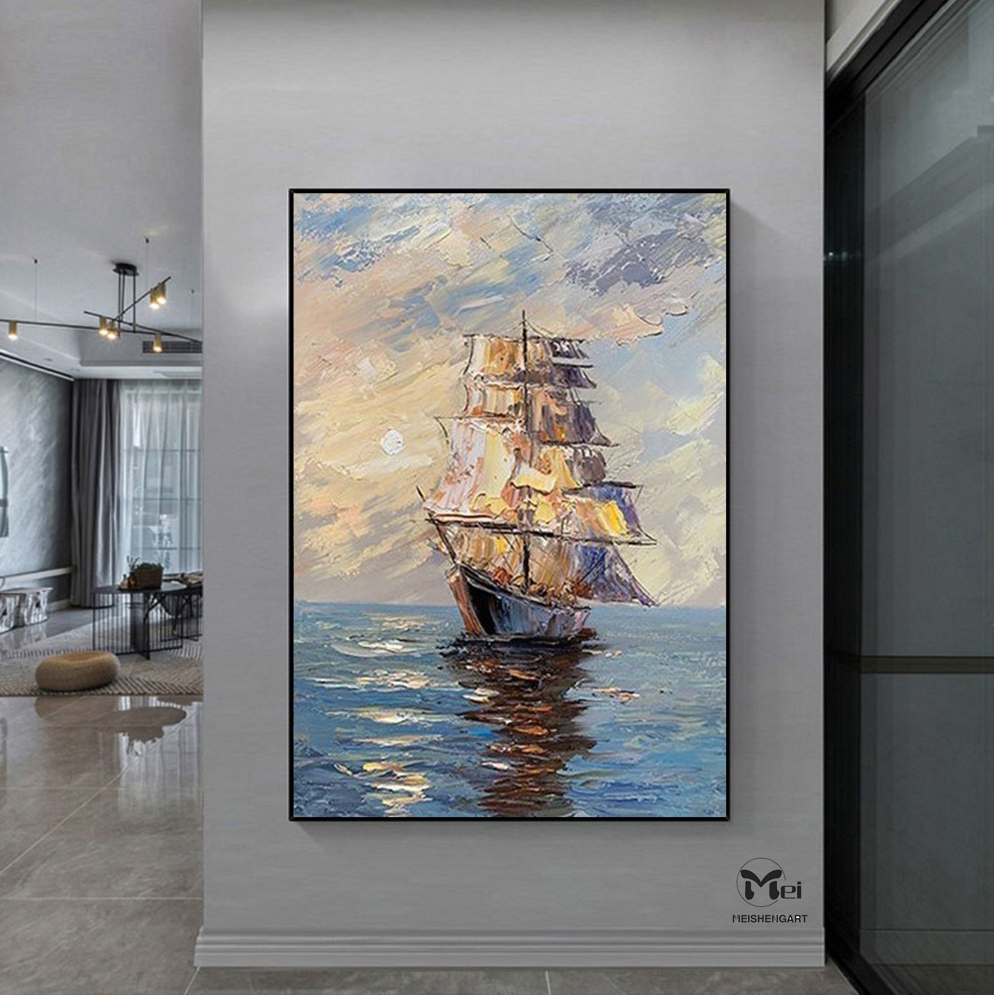 bild segelboot leinwand