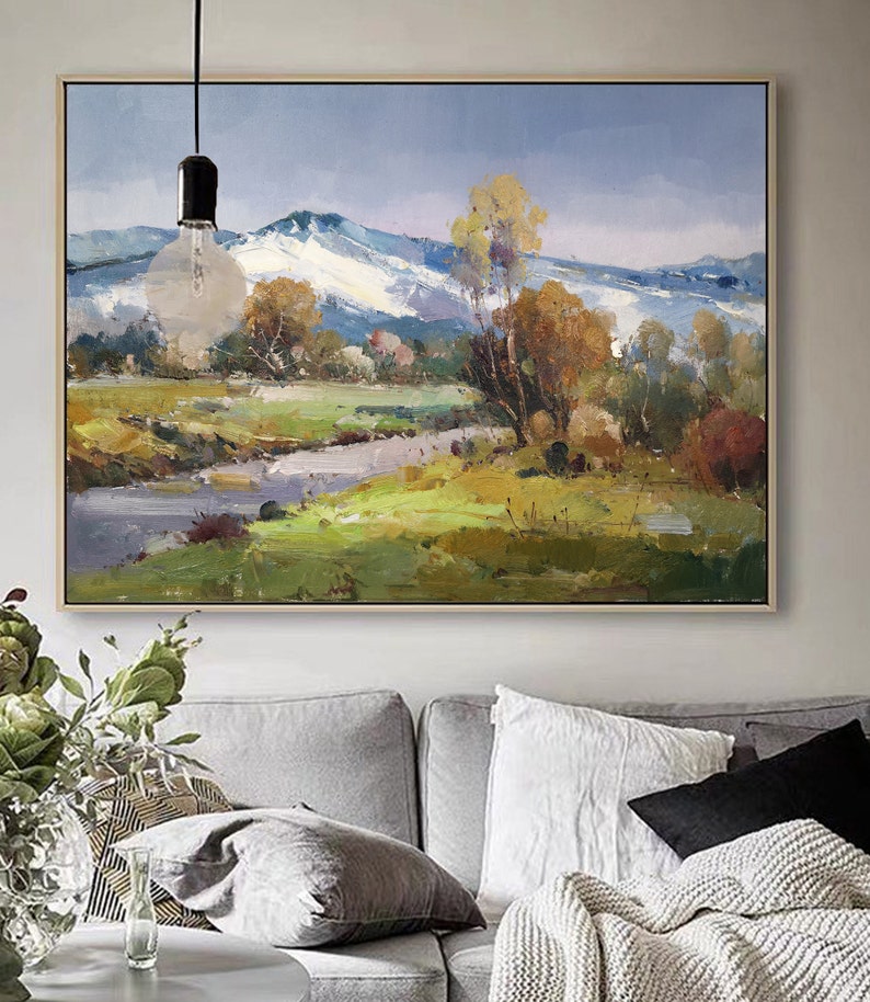 Original Acrylic Landscape Painting Mountain Landscape Etsy