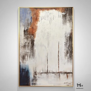 Large Minimalist Abstract Painting Beige and Rust Abstract Minimalist Painting on Canvas Textured Painting Large Abstract Art Minimalist Art image 9