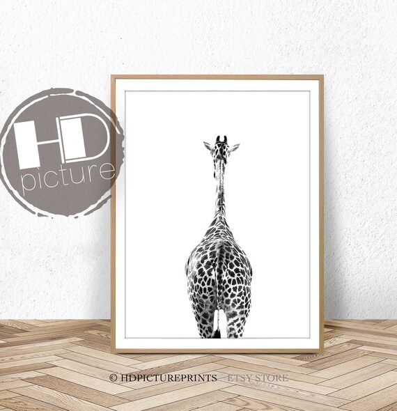 Bathroom Art Giraffe Butt Print Large Woodland Animal Print Etsy