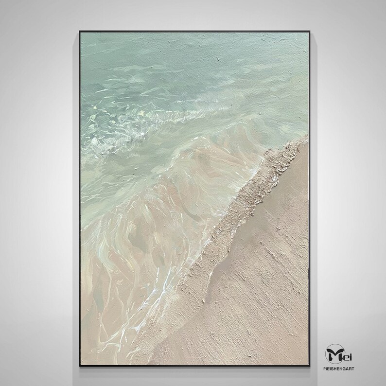 Beach Abstract Painting Art Abstract Beach Canvas Ocean Etsy