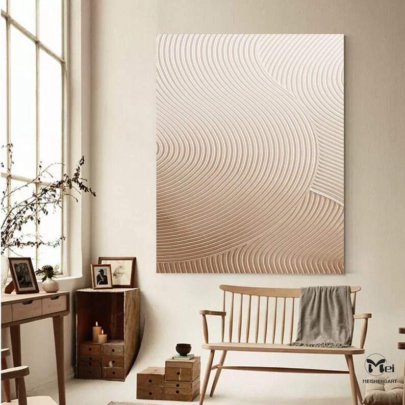 Wabi Sabi Wall Art Neutral Wall Art Beige Texture Painting 3D - Etsy