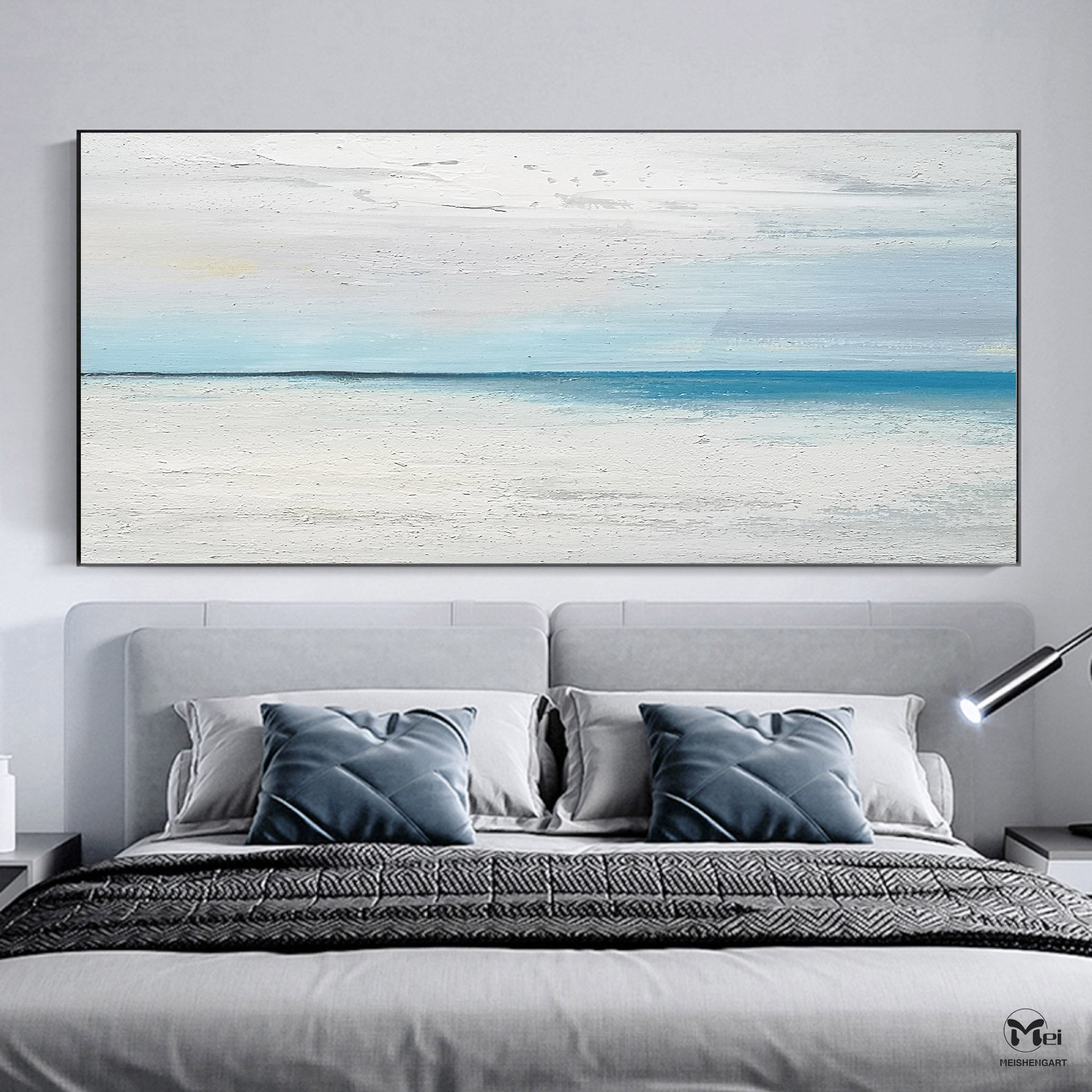 Large Beach Painting Ocean Painting on Canvas Ocean Abstract Etsy