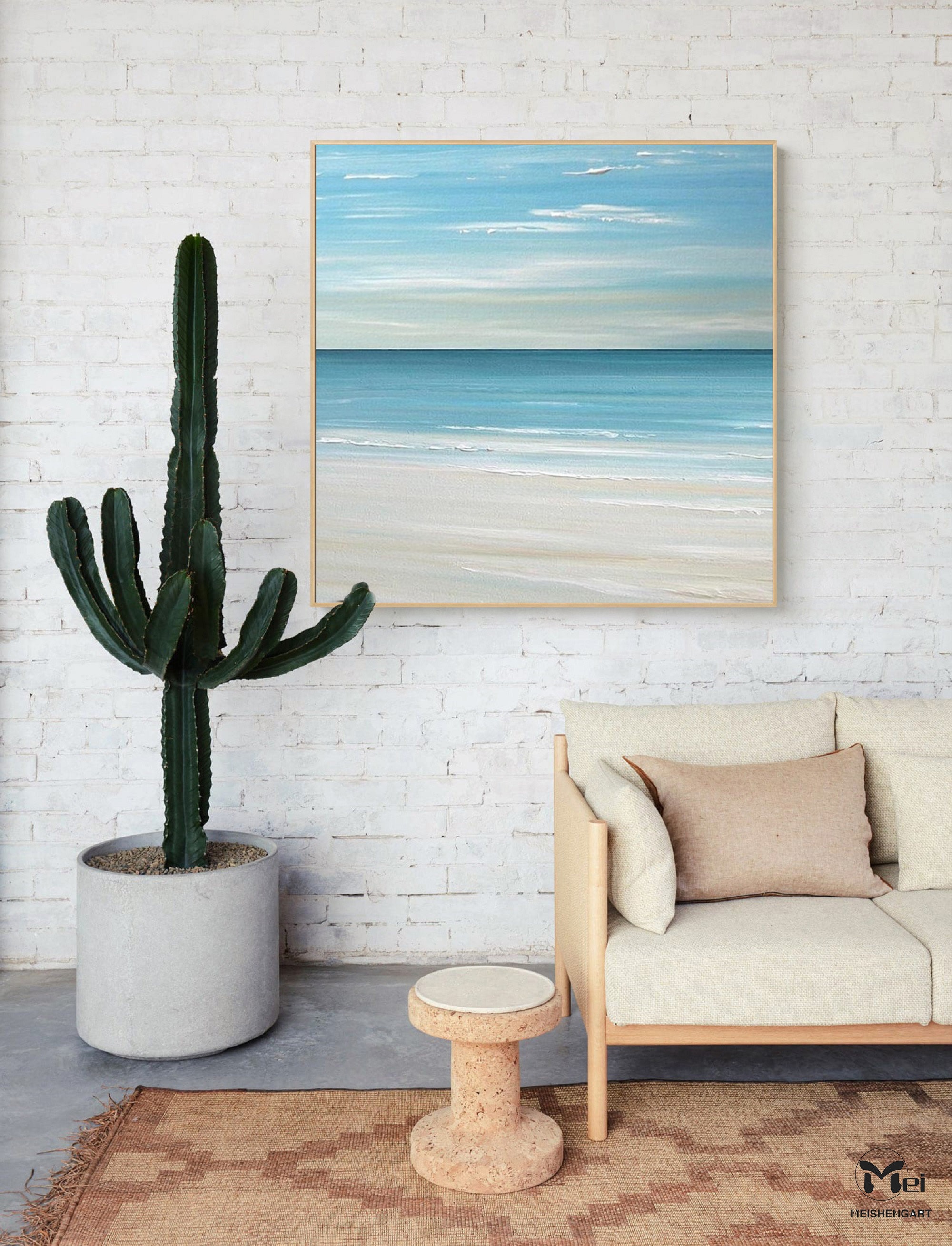 Large Ocean Abstract Painting Beach Painting Oversize Wall Art | Etsy