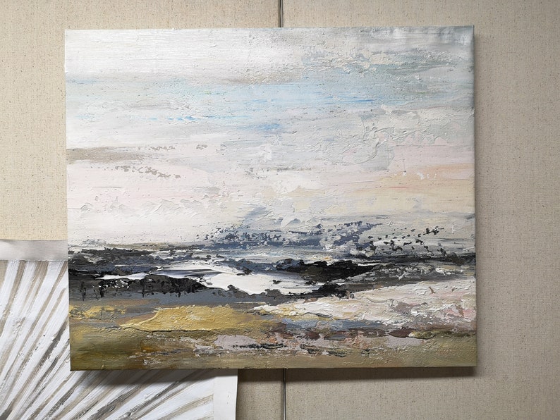 Large Beach Painting Abstract Landscape Painting Sky and Sea Etsy