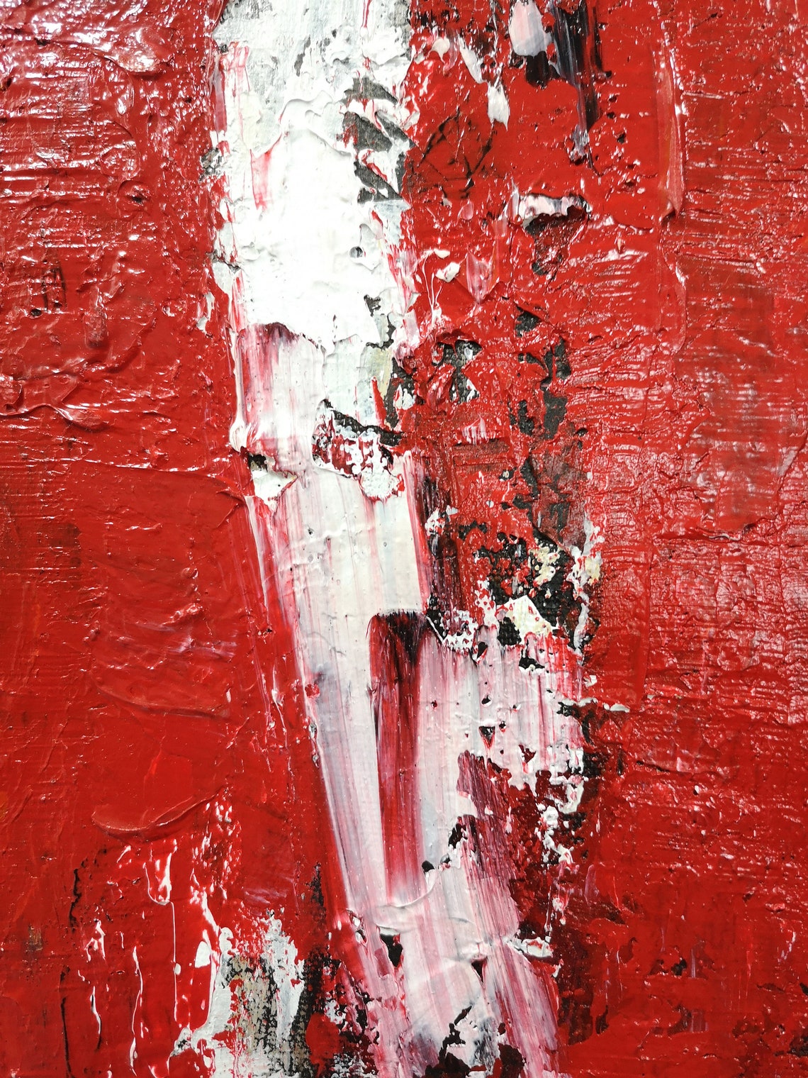 Large Red Abstract Art Red Wall Art 3D Texture Painting Hand Etsy