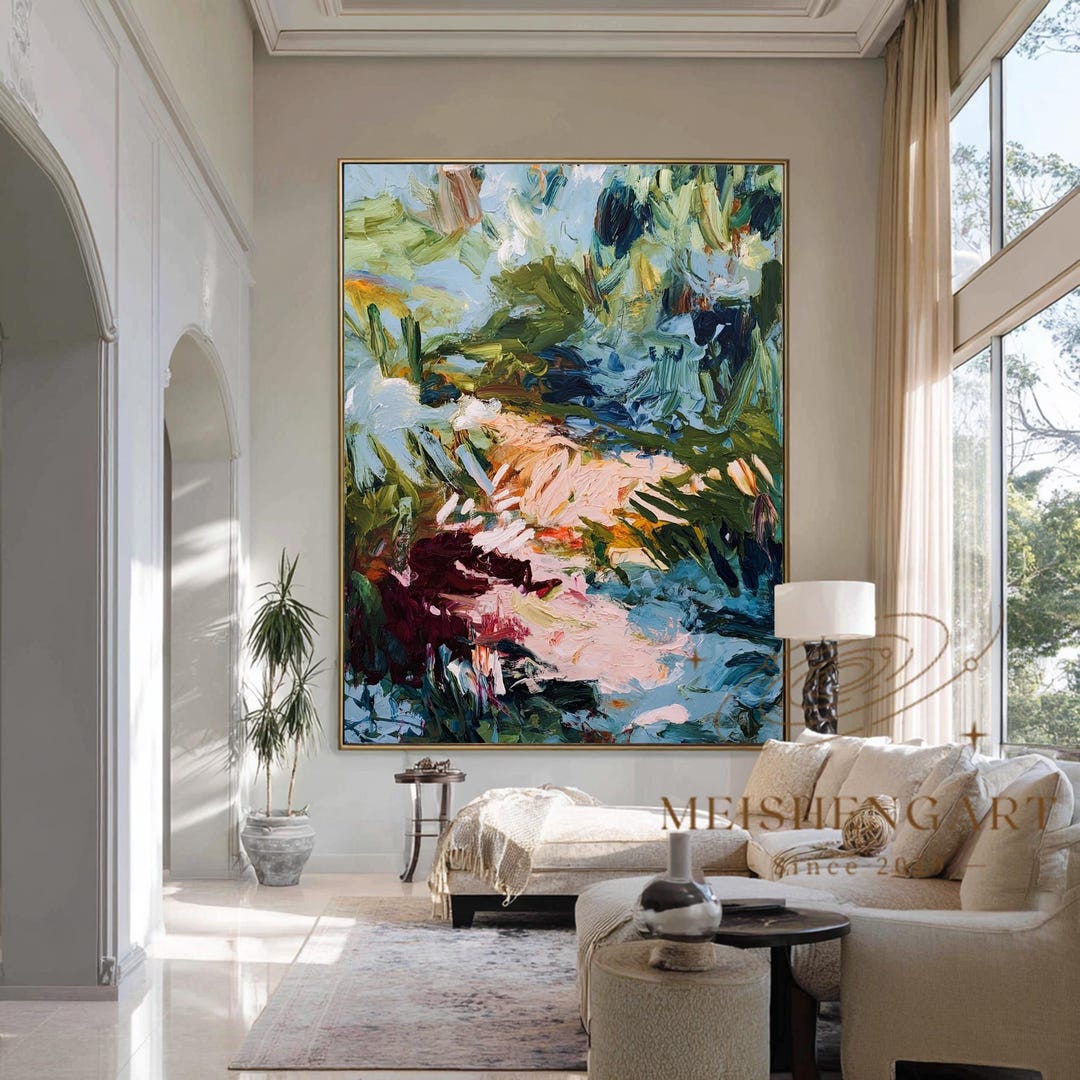 Tropical Rainforest Textured Abstract Painting:natural Scenery Abstract ...