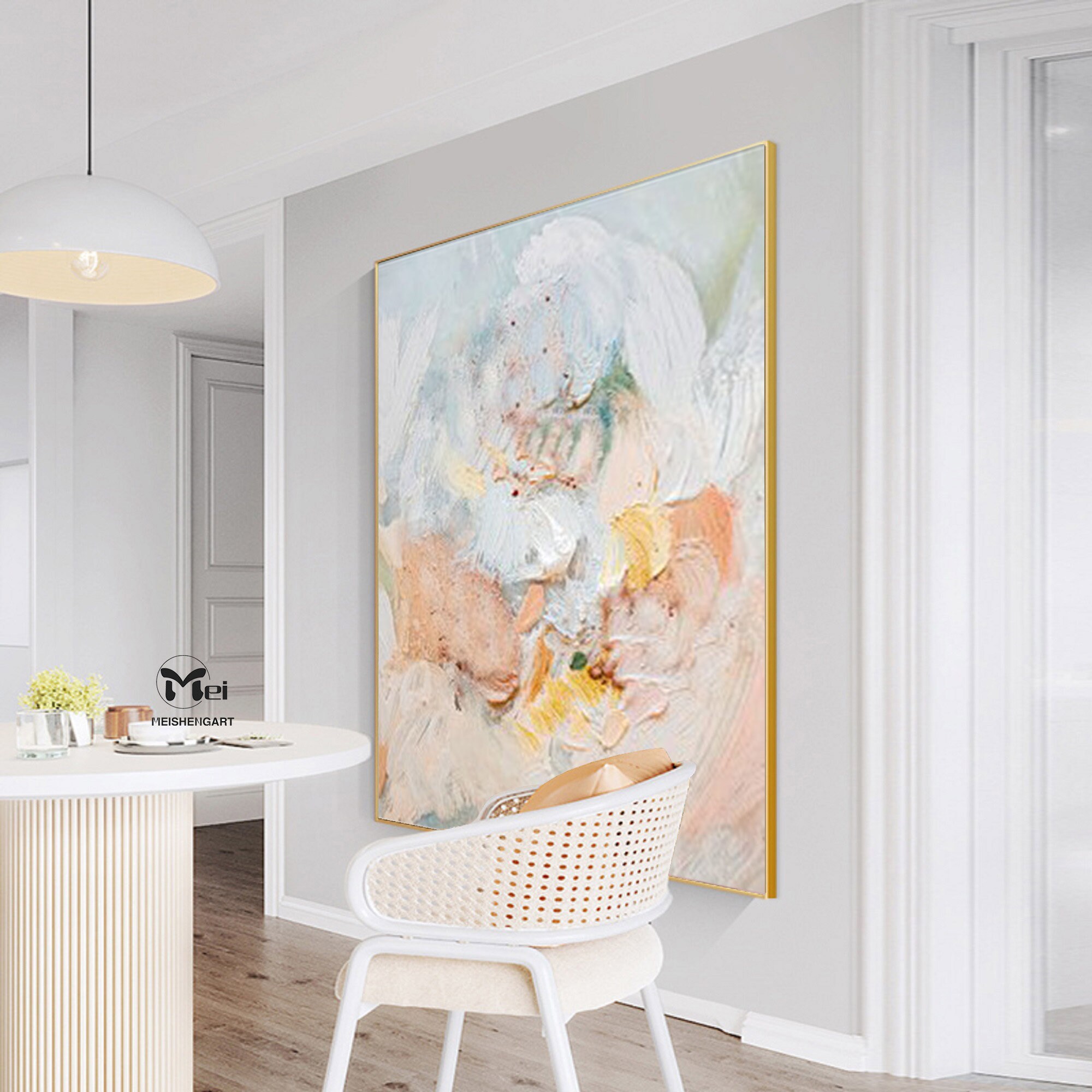 Large Original Abstract Art Pink Wall Art Blush Pink Painting Etsy